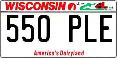 WI license plate 550PLE