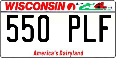 WI license plate 550PLF