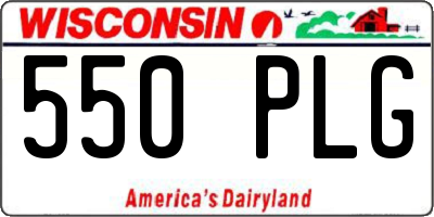WI license plate 550PLG
