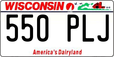 WI license plate 550PLJ