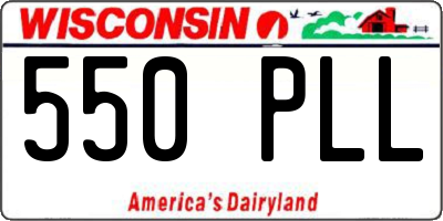 WI license plate 550PLL
