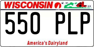 WI license plate 550PLP
