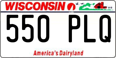 WI license plate 550PLQ