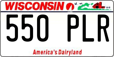 WI license plate 550PLR