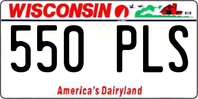 WI license plate 550PLS