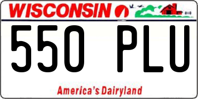 WI license plate 550PLU