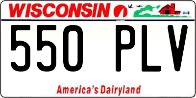 WI license plate 550PLV