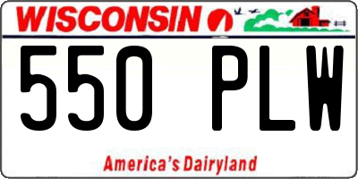 WI license plate 550PLW