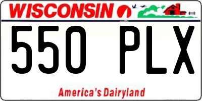 WI license plate 550PLX