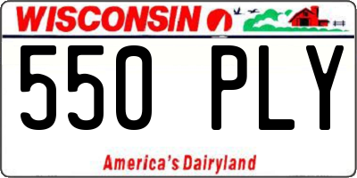 WI license plate 550PLY