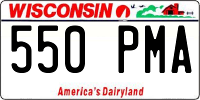 WI license plate 550PMA