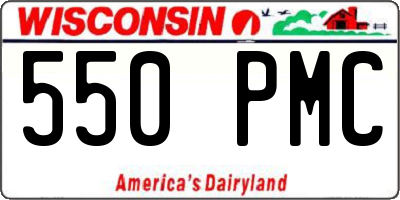 WI license plate 550PMC