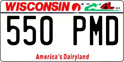 WI license plate 550PMD