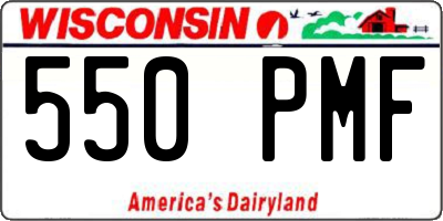 WI license plate 550PMF