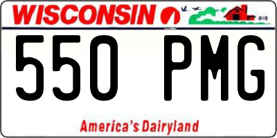 WI license plate 550PMG