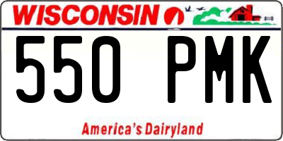 WI license plate 550PMK