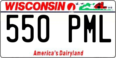 WI license plate 550PML