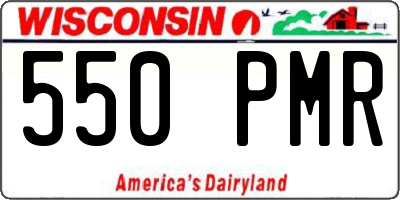 WI license plate 550PMR