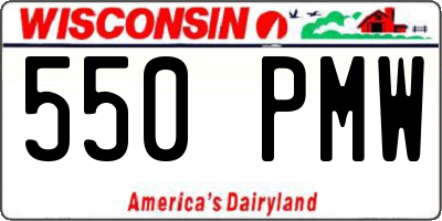 WI license plate 550PMW
