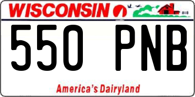 WI license plate 550PNB