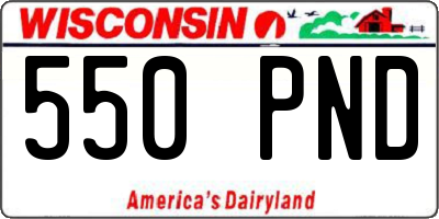 WI license plate 550PND