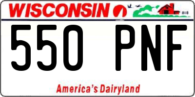 WI license plate 550PNF