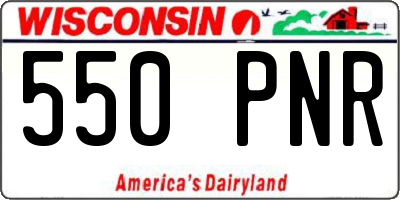 WI license plate 550PNR