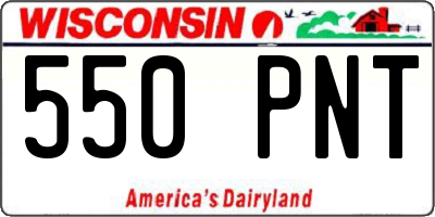 WI license plate 550PNT