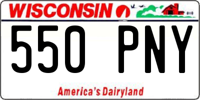 WI license plate 550PNY