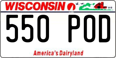 WI license plate 550POD