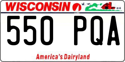 WI license plate 550PQA
