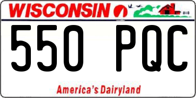WI license plate 550PQC