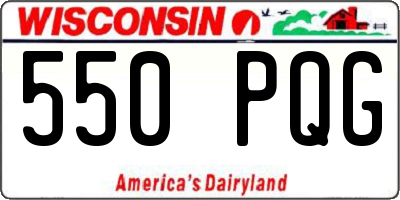 WI license plate 550PQG