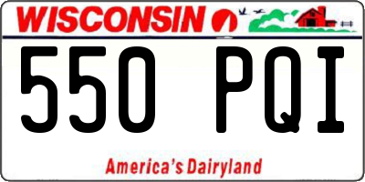 WI license plate 550PQI