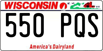 WI license plate 550PQS