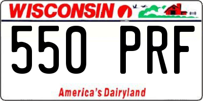 WI license plate 550PRF