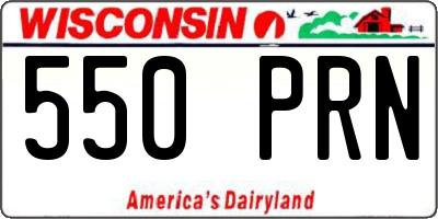 WI license plate 550PRN