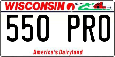 WI license plate 550PRO