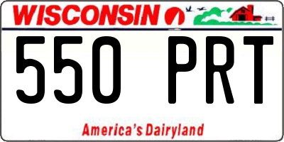 WI license plate 550PRT