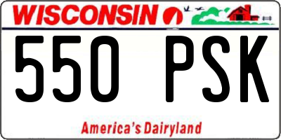 WI license plate 550PSK