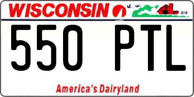 WI license plate 550PTL