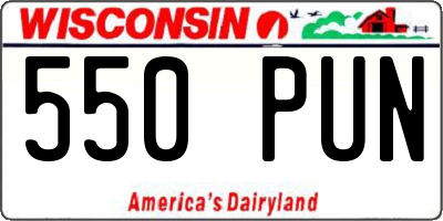 WI license plate 550PUN