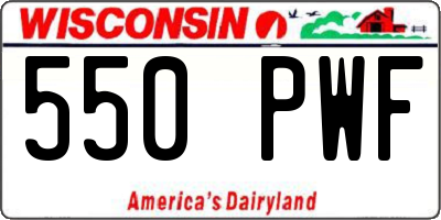 WI license plate 550PWF