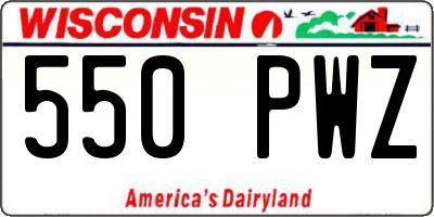WI license plate 550PWZ