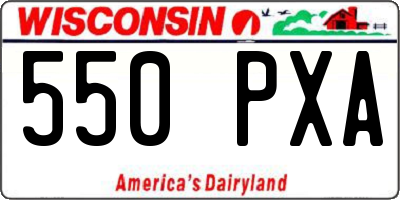 WI license plate 550PXA