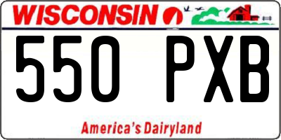 WI license plate 550PXB