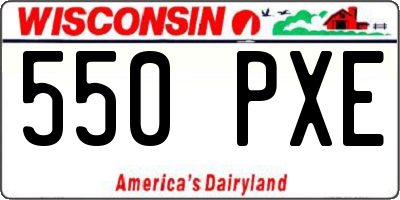 WI license plate 550PXE