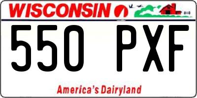 WI license plate 550PXF