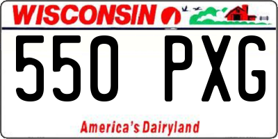 WI license plate 550PXG