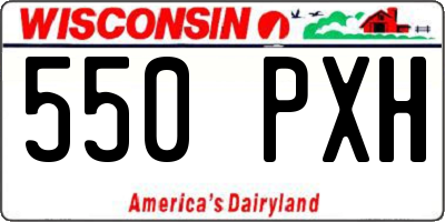 WI license plate 550PXH